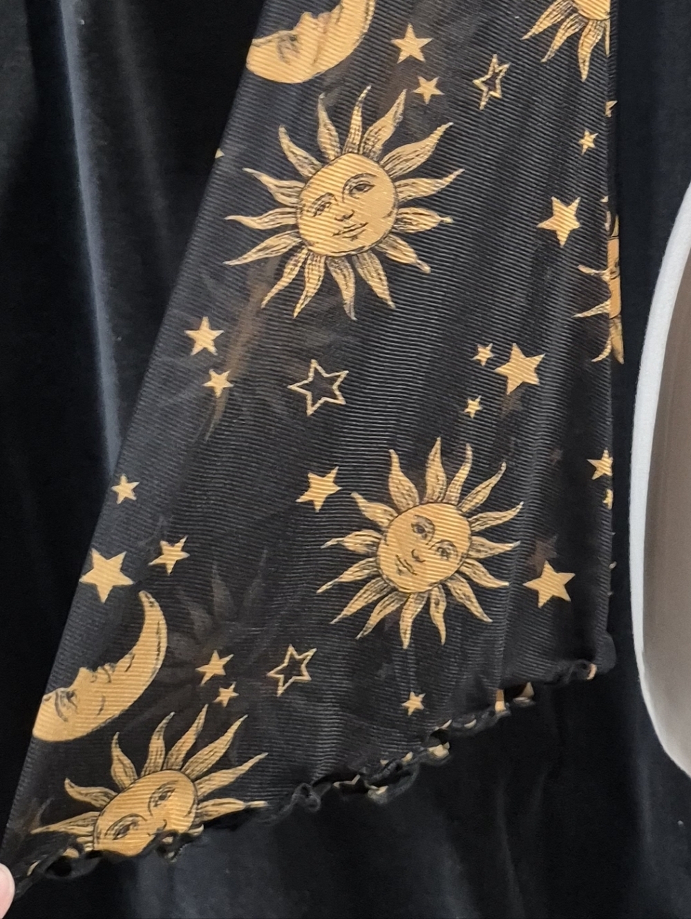 Sheer Black Sun & Moon Long Sleeve Top (Box C) - Picture 2 of 7